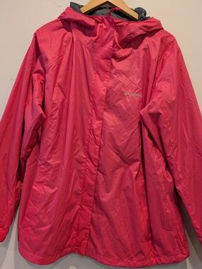 Columbia Women's Omnitech Rain Waterproof Hooded Jacket 2X Gorpcore Hiking
